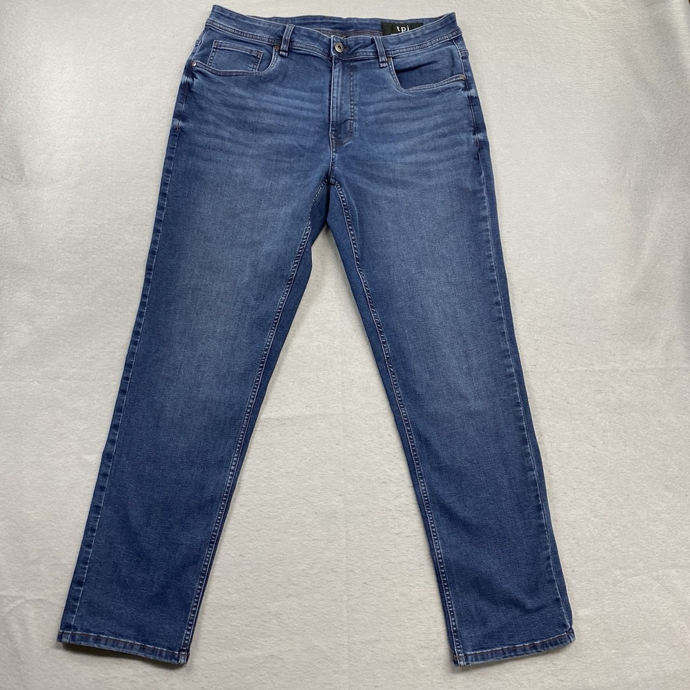 TPJ The Perfect Jeans NYC Mens 35x32 Blue Denim Pants Athletic Fit Stretch